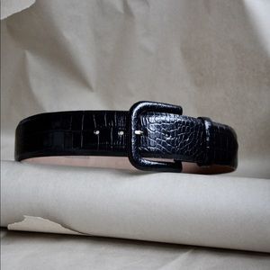 SOLD🔅W.Kleinberg Wide Croc-Embossed Leather Belt